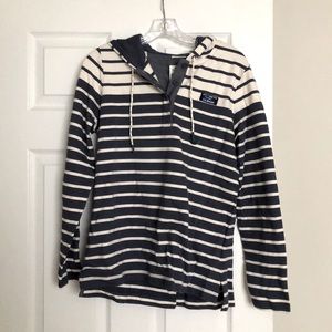 LLBean soft cotton rugby hooded pullover